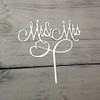 Decoración para tarta con texto en inglés «Mr and Mrs»