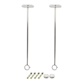 Juego de 2 soportes de montaje en techo, soporte de tubería de acero inoxidable, soporte para barra de techo, cortina de ducha para clóset, barra de clóset, soporte de palanca, soporte de