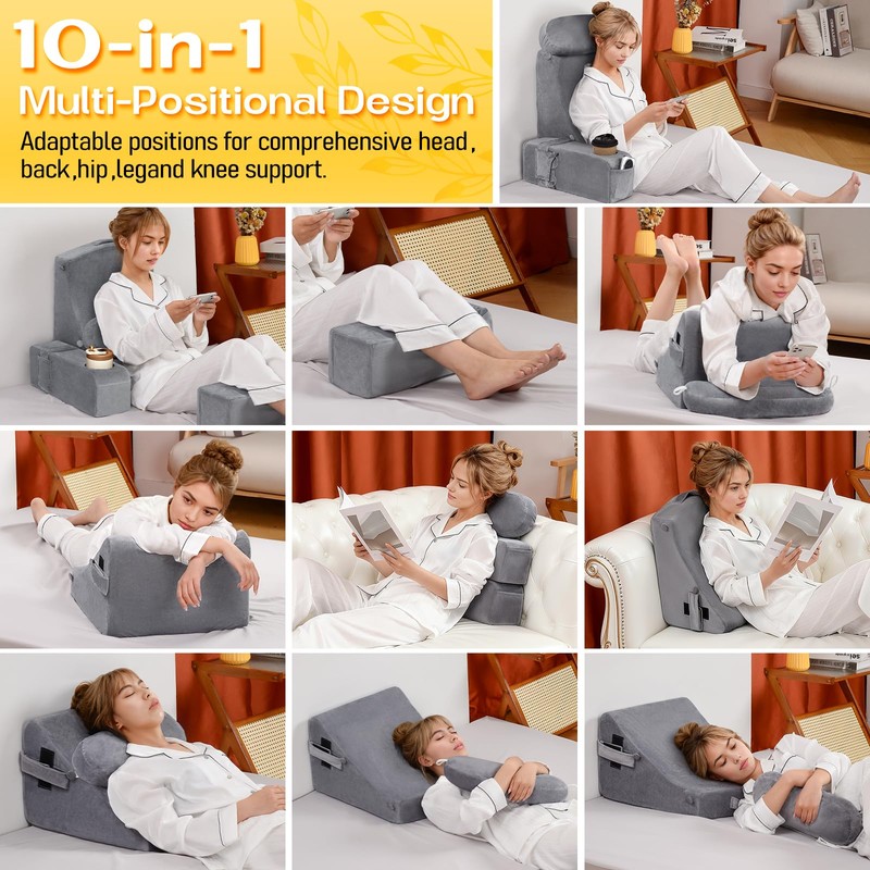 MOON PINE Reading Pillow for Adults, Memory Foam Backrest with