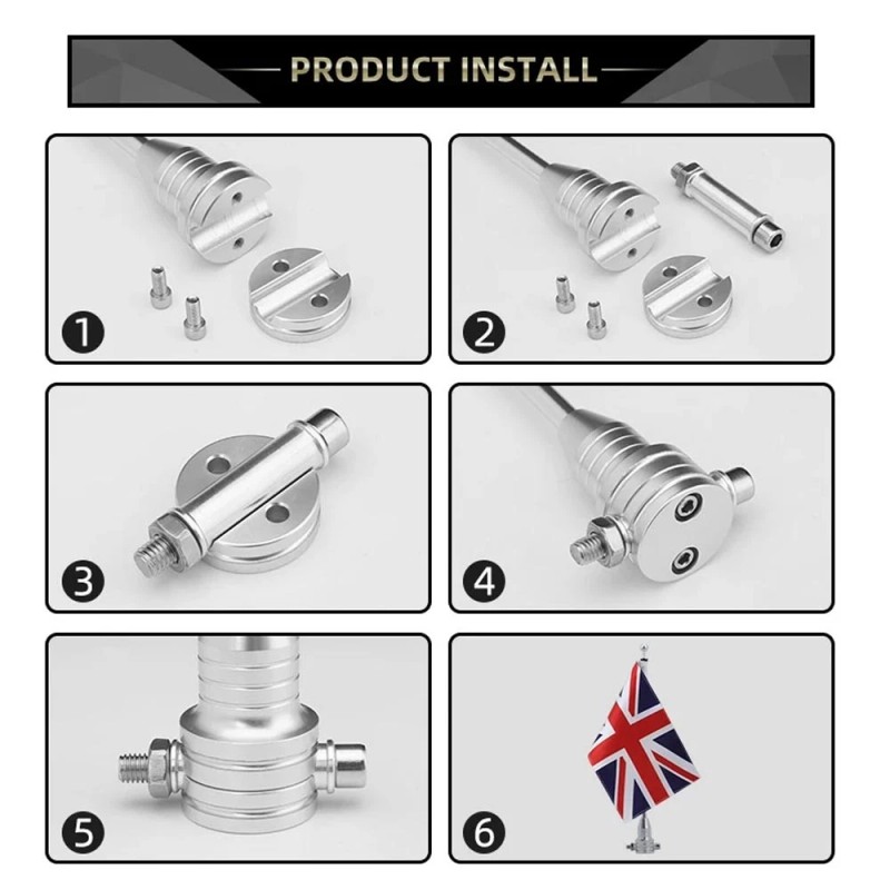 Trichtu Mount Motorcycle Flag Pole Luggage Rack Mount Fit For