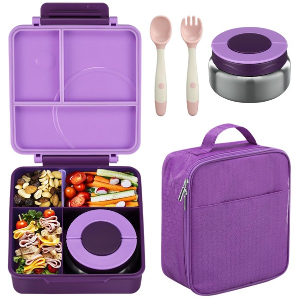 Bento Lunch Box Set for Kids with 8oz Soup Thermo,