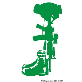 UR Impressions KGrn 8.5in. LF Battlefield Cross - Left Facing Decal Vinyl Sticker Graphics for Cars Trucks SUV Vans Walls Windows Laptop|Kelly Green|8.5 X 5.5 inch|URI419-KG