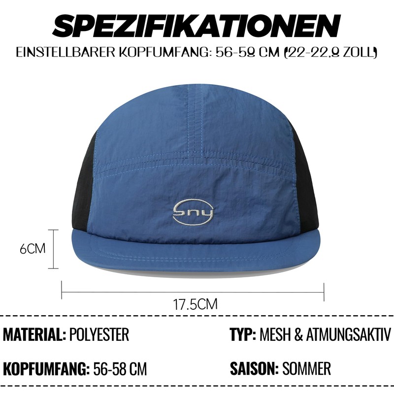 CLAPE 5 Panel Cap Short Brim Baseball Cap Flat Hat