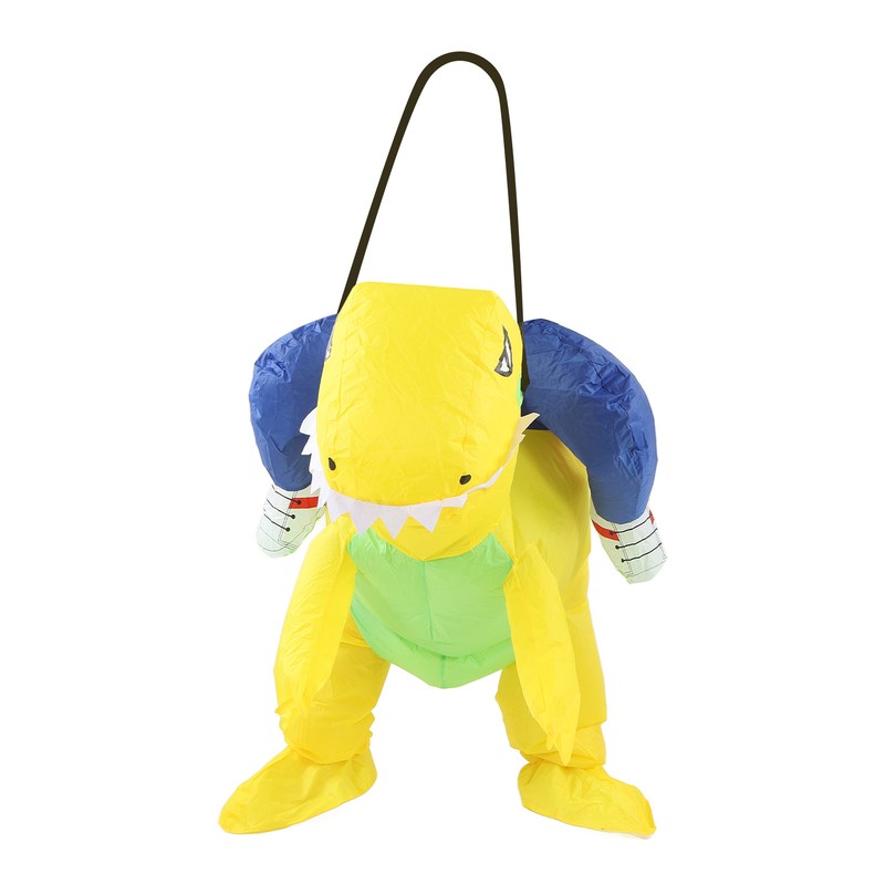 Yellow Dinosaur Inflatable Costume Half Body Model Weird Dinosaur Shape