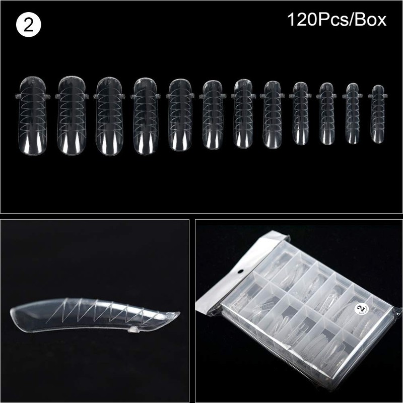 KADS 120PCS Clear Full Cover Dual Nail System Form UV