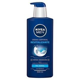 NIVEA MEN Crema Corporal Humectante Revitalizante, 500 ml | Hidratación Profunda y Energizante para hombre