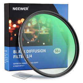 NEEWER 58 mm Black Diffusion 1/4 Filter Black Diffusion Dreamy Cinema Effect Ultra Thin Camera Lens Filter / Water & Scratch Resistant / Optical HD Glass / 30 Layers Nano Coatings