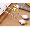 Korean Spoon,Stainless Steel Table Spoons,8.15 inch Long Handle Dinner Rice