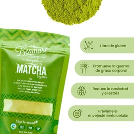 Té Matcha Orgánico Benmart 120g - Vitalidad y Antioxidantes en una Taza. Individual                                                                   