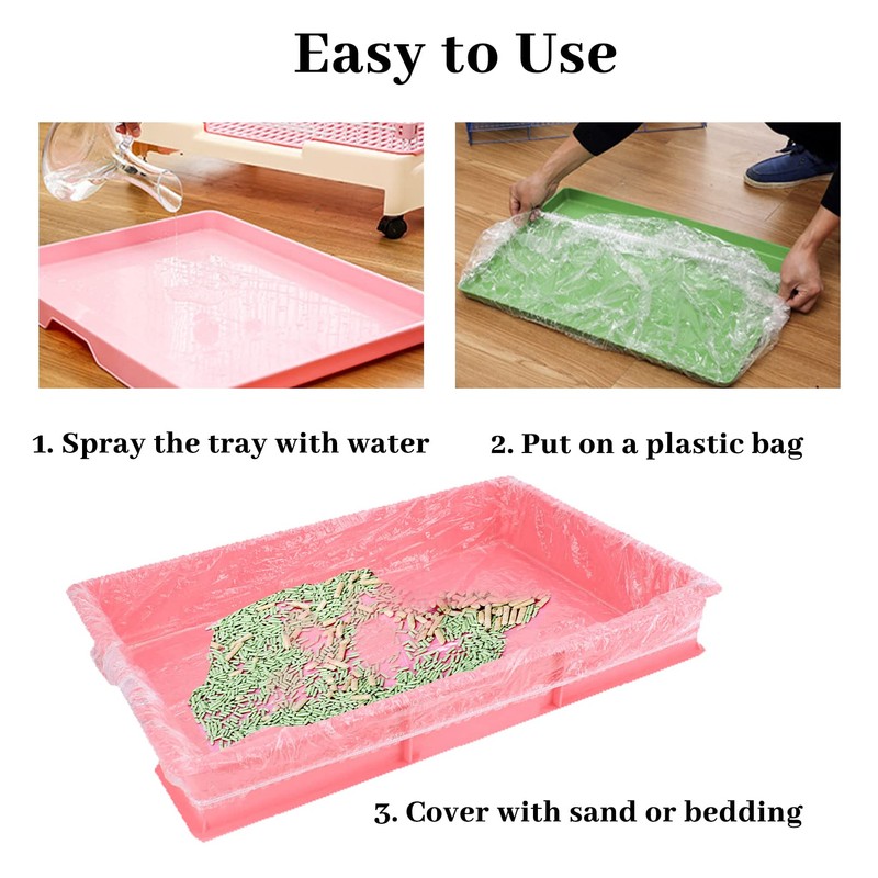 BNOSDM 100 PCS Disposable Rabbit Cage Liner Plastic Guinea Pig