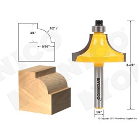 YONICO Router Bits Edge Forming Roundover Bead 1/2-Inch Radius 1/4-Inch Shank 13176q
