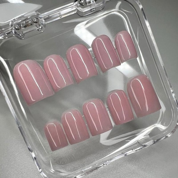 Neutral Clean Girl Acrylic Press-on Nails - Length: XL, Nail