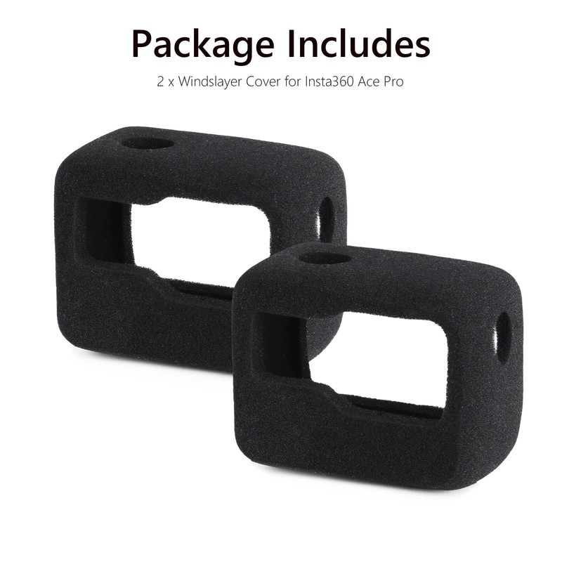 HSU 2 Pack Foam Windslayer for Insta360 Ace Pro, Windscreen