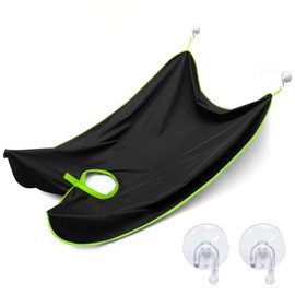 MEMOFYND 2PCS Beard Apron with 4PCS Suction Cup Hooks, Beard Cutting Bib, Waterproof Beard Apron, Beard Hair Capture, Gift for Men (Black)