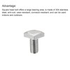 sourcing map Square Head Bolt, 10pcs M6x10mm Fully Thread 304