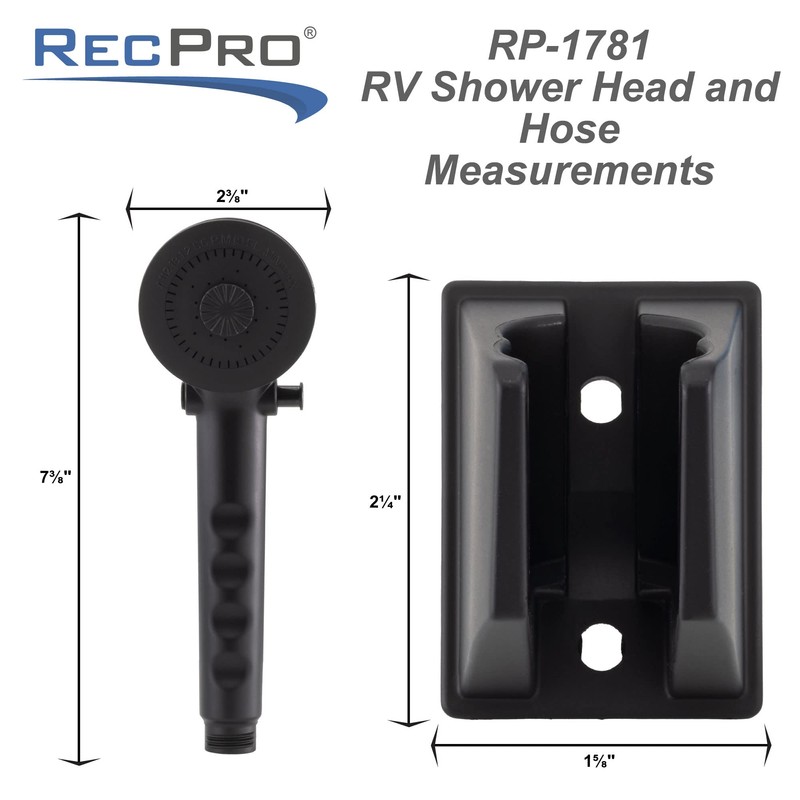 RecPro RV Handheld Shower Head and Hose with Shut Off