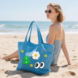 Fannobaby Charms for Beach Bag, Cartoon Sunset Charms Compatible with Bogg Mesh Bag, Insert Decorative for Handbag Beach Summer Tote Bags(White flower)