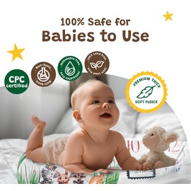 Baby Milestone Blanket- 47inches x 47 inches, Sophisticated of Age Month Blanket Design of Polyester, Theme of Cute Animals and Flowers.