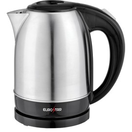 EUROSTAR EKS170SS 1.7L Stainless Steel Electric Kettle, Black