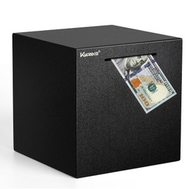 Adults Piggy Bank Must Break to Open, Unbreakable Stainless Steel Piggy Bank for Adults, Metal Savings Box for Cash Saving (Black, 7.9 inch)