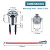 DMWD 5pcs 12mm Momentary Push Button Switch High Round Head