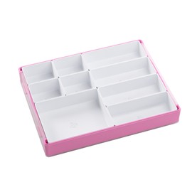 Token Silo Convertible | Store and Organize Board Game Tokens | 9 Removable Trays in 3 Different Sizes | Stackable Token Box | Convenient Space-Saving Design | Pink and White Color | Made by Gamegenic