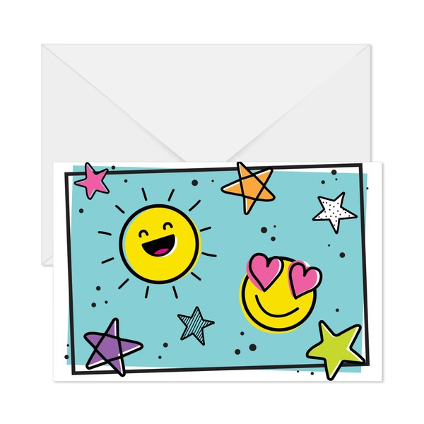 Carson Dellosa Kind Vibes Note Cards—Colorful, Customizable Blank Inside Cards for Personalized Messaging for Every Occasion With White Envelopes (10 Card Set)