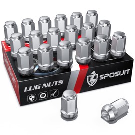 Sposuit 1/2-20 Lug Nuts - Replacement for 1974-2001 Jeep Cherokee, 2002-2013 Liberty, 2007-2018 Wrangler, 1993-2010 Grand Cherokee - Closed End Chrome Lug Nut(20 Pcs)