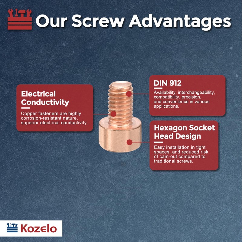 Kozelo 8pcs M5 Socket Head Cap Screws Bolts Nuts Assortment