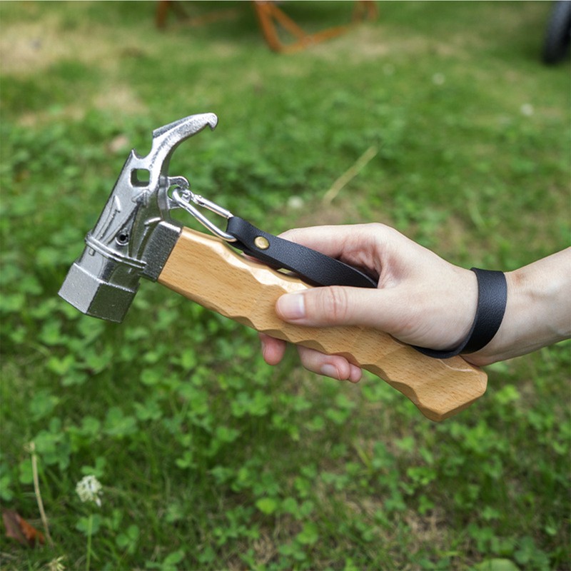 Camping Hammer Stainless Steel Tent Hammer Shock Absorbing Head Ergonomic