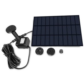 Sunlitec Solar Fountain with Panel Water Pump for Bird Bath Solar Panel Kit Outdoor Fountain for Outdoor Small Pond, Patio Garden and Fish Tank