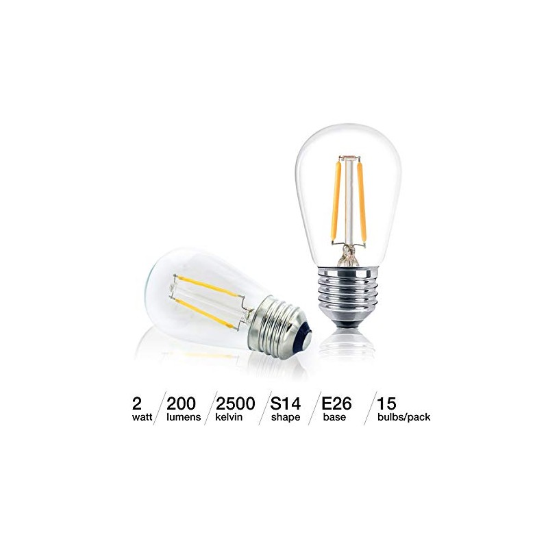 Brightech Ambience PRO Replacement Plastic LED Light Bulbs, 2 Watt