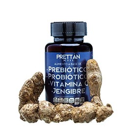Prettán XIII, PREBIOTICOS VITAMINA C y JENGIBRE, PROBIÓTICOS para Adultos. Frasco con 60 comprimidos de 500mg c/u (Masticar 2 comprimidos al día de preferencia después de los alimentos)