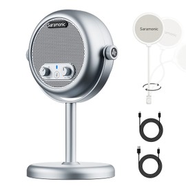 Saramonic XMIC Z4 USB Condenser Microphone with Pop Filter & Thread Adapter for PC, Mac, Gaming, Recording, Streaming, Podcasting, Studio Computer Mic with Noise Cancelling, 2 Pickup Patterns