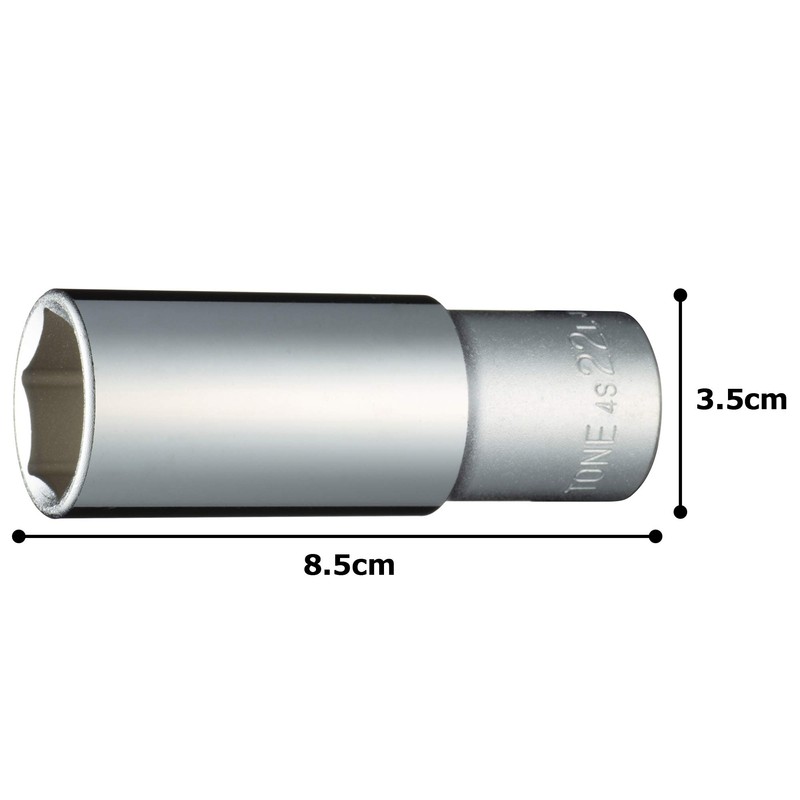 Tone Deep Socket (6 Angle) 4S-22L Drive Angle 0.5 inch