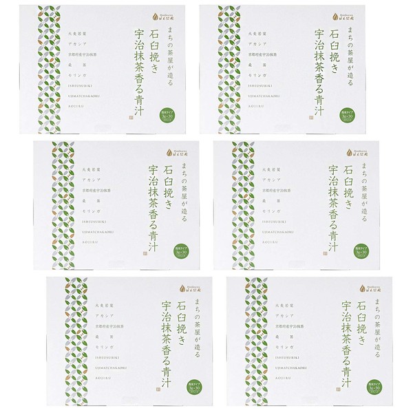 Honjien Tea Honjien Healthy Tea, Made by Gusseted Tea Shop, Izu Grind, Uji Matcha Aroma, Green Soup, Powder, 0.1 oz (3 g) x 30 Bottles x 6 Boxes Set