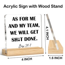 Funny Boss Gifts Bosses Day Gifts for Women Men, Gift for Manager Leader Supervisor Boss Acrylic Desk Plaque Sign Office Desk Decor