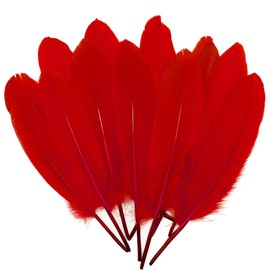 100pcs Red Goose Feathers 6-8 Inch for Crafts Wedding Party Decorations Clothing Hats Accessories Dream Catchers Making