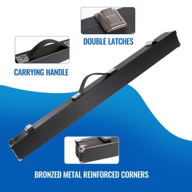 GSE Games & Sports Expert 32" Billiard Pool Cue Stick Hard Box for 2-Piece Pool Cue Stick, Billiard Pool Cue Case Holds 1 Cue Butt and 1 Cue Shaft (Blue)