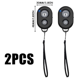 2 Pack Bluetooth Wireless Camera Remote Control, Wireless Camera Remote Shutter for Smartphones, Bluetooth Control Selfie Clicker Compatible with all IOS Android Devices, with 2 Lanyards