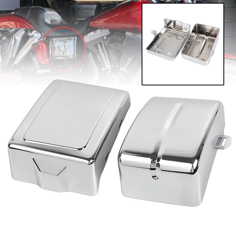 Unbranded Chrome Battery Box Side Cover For Harley Dyna Street