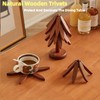 Huipla Wooden Cup Coaster Set,Christmas Tree Shape Trivet Set,4 Wooden