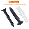 ZipSeven M4 Black Wood Screws Kit 100 pcs Phillips Flat