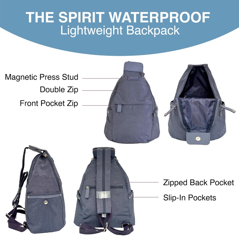 Spirit - Nylon Waterproof Backpack - Lightweight Rucksack with Multiple
