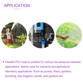 DMiotech 10mm ID 15mm OD Braided PVC Tube Flexible Hose Tubing for Garden Water Tube,3 Meter Length