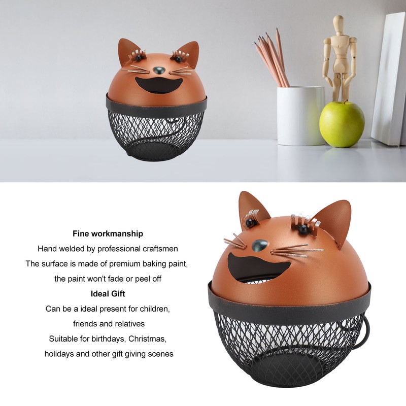 Metal Cat Piggy Bank Innovative Cute Cartoon Fun Cat Shaped