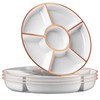 Plasticpro 6 Sectional Round Plastic Serving Tray/Platter (2, White &