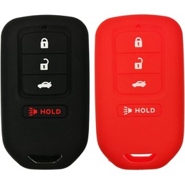 Cantidad (2) Alegender - Funda protectora de silicona completa de 4 botones para llave inteligente, protector de llave con soporte para llave sin contacto para Honda Accord EX-L 2018 2017 2013 2014