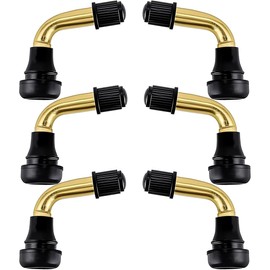 JEYORZY 6 Pieces 90 Degree Motorcycle Tubeless Valve, Roller Valve, Tyre Valve, Brass Tubeless Valve, Roller Valve PVR70 Tyre Valve, Angle Valve Brass Snap-in for Cars, Motorcycles, Bicycles