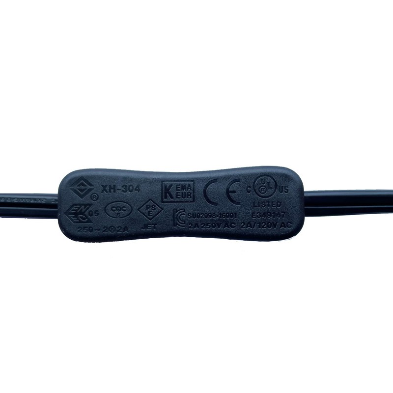 Lamp Cord has Button Switch UL304 2A/120V,Plug,Stripped Ends Ready for